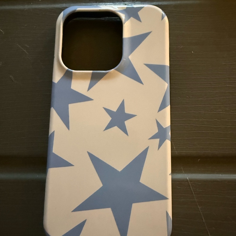 Star Pattern Phone Case - Blue and White